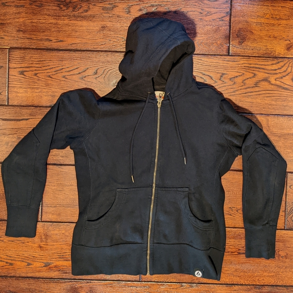 American Giant Full Zip Hoodie Hooded Sweatshirt Black Heavyweight Women's Sz M
